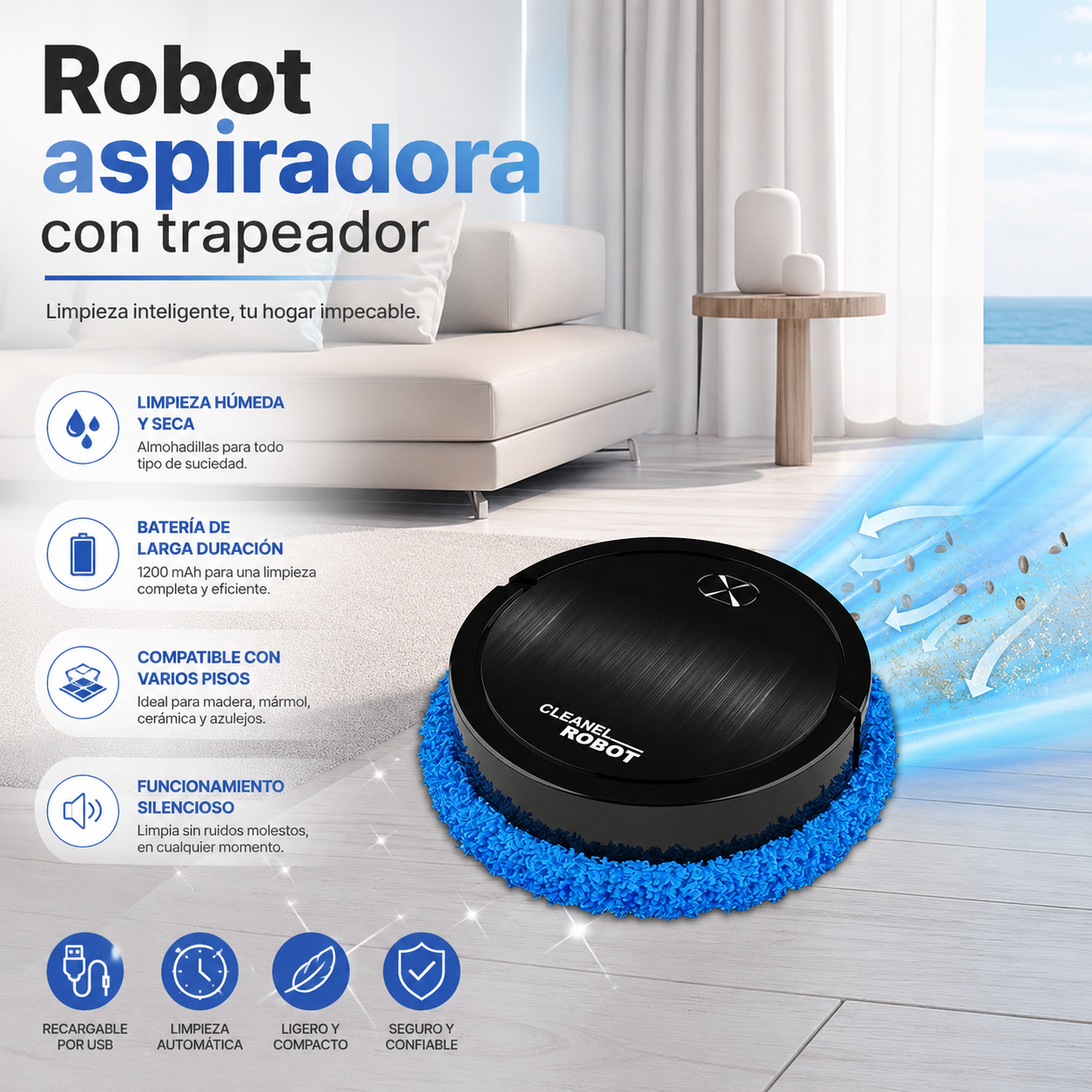 Robot aspiradora con trapeador