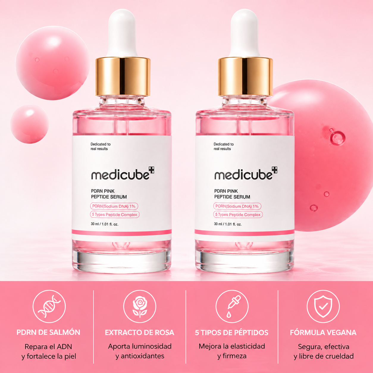 Medicube PDRN Pink Peptide Serum – Suero Iluminador y Reafirmante