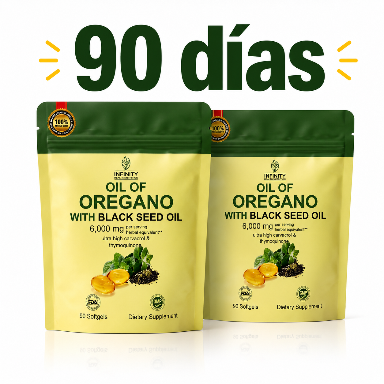 Aceite de Orégano + Black Seed Oil (90 capsulas)