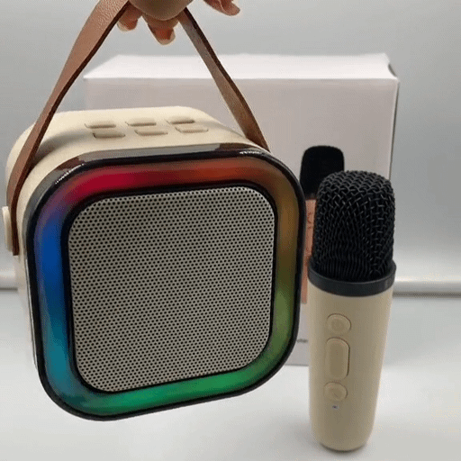 MINI PARLANTE CON MICROFONO USB RGB (1 Micrófono)