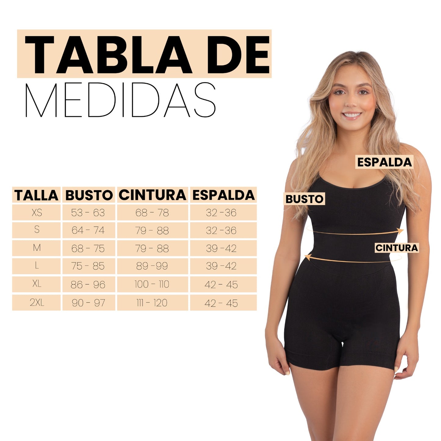 FAJA TEJIDA PIERNA CORTA CON TIRAS