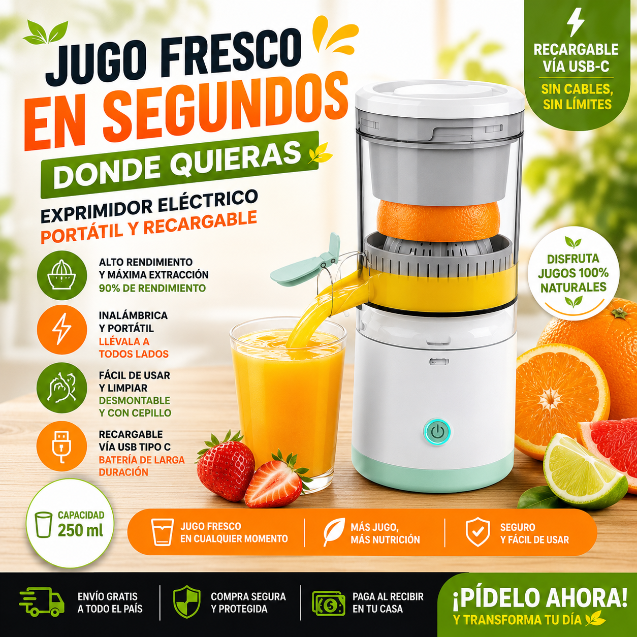 Exprimidor de frutas Portátil