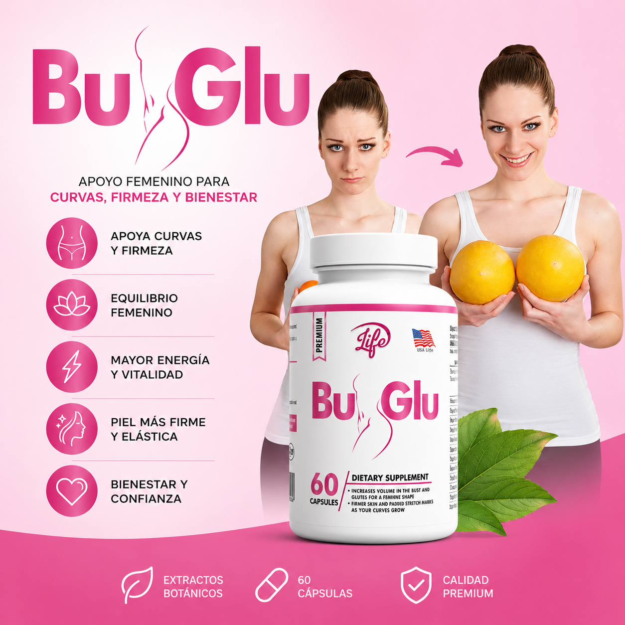 BU-GLU | Apoyo Femenino para Curvas, Firmeza y Bienestar