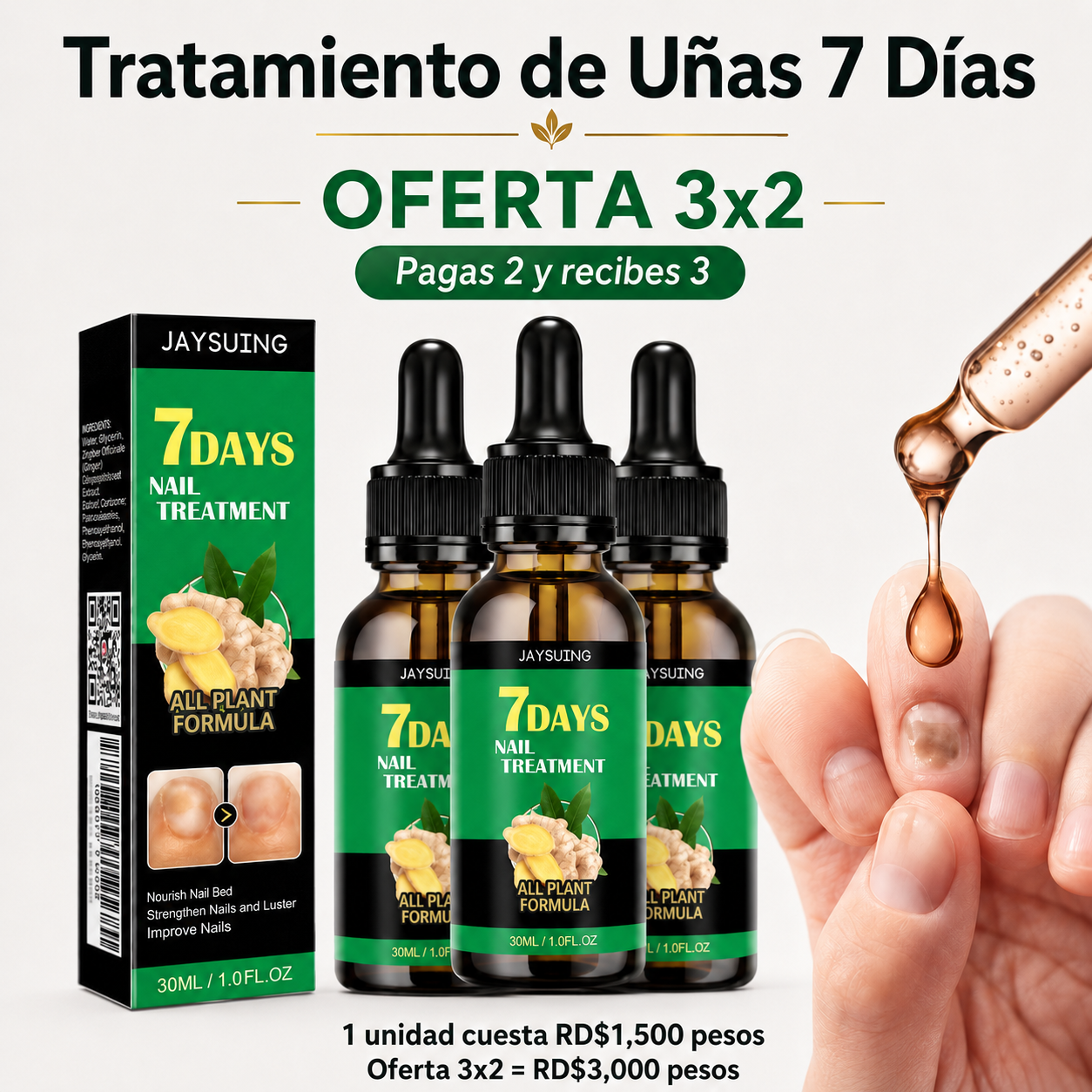 7 Dias Tratamiento para Hongos Uñas – Pies y Manos (30 ml)