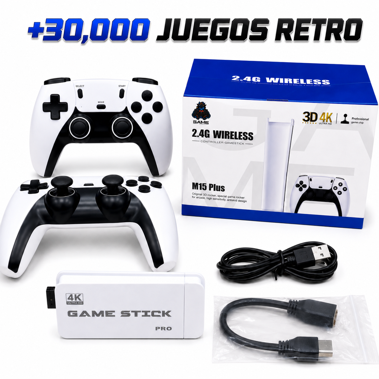 M15 GAME STICK 128GB - juegos RETRO (+20,000)
