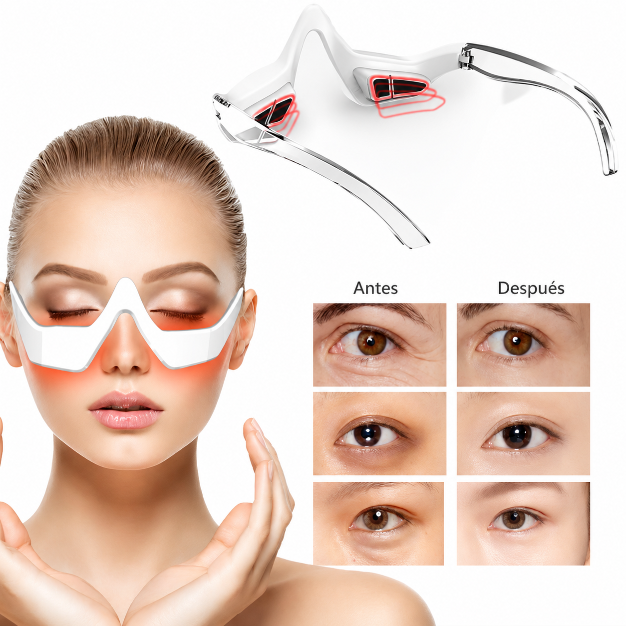 Masajeador Profesional de Ojos con Microcorriente y Terapia de Luz
