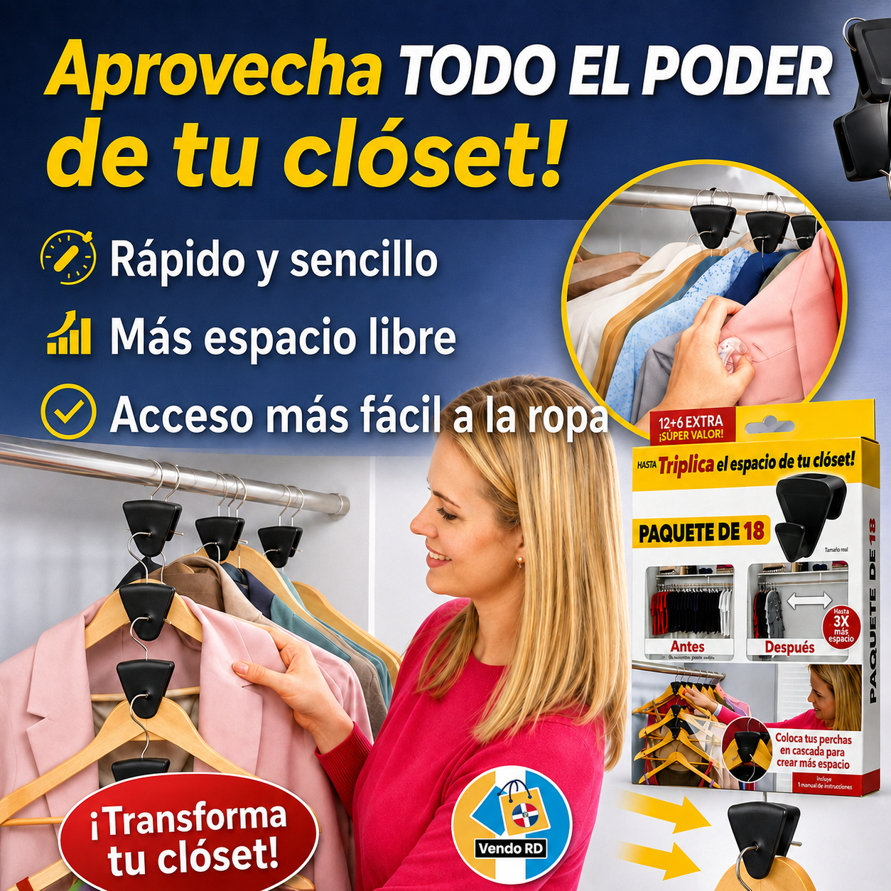 Ganchos Organizadores para perchas