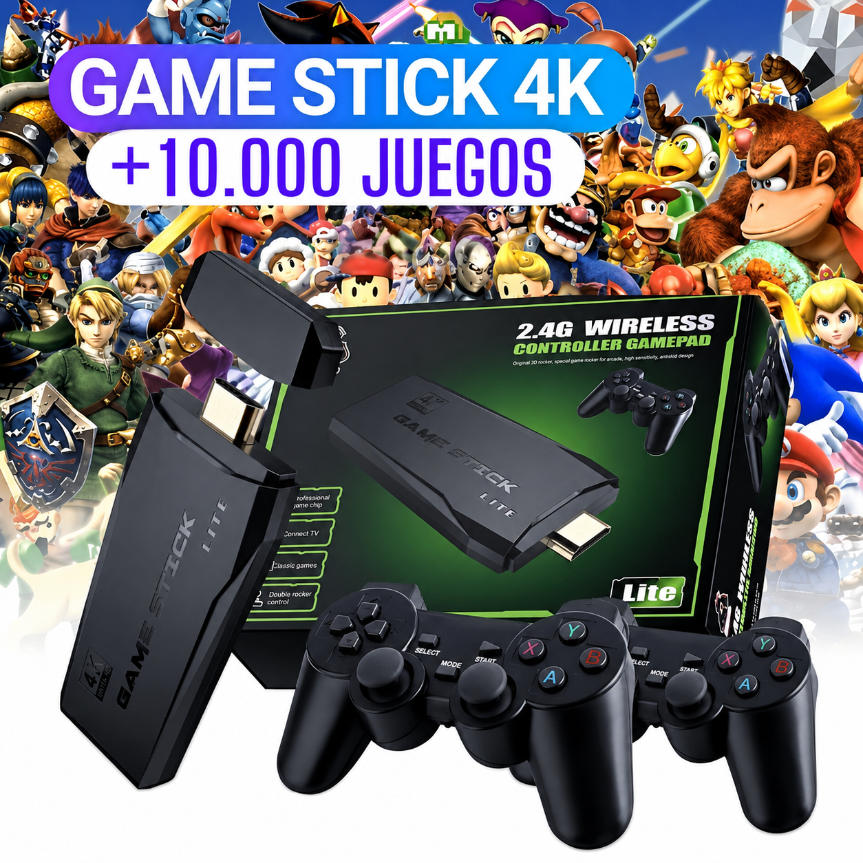 GAME STICK 64GB (+10,000 juegos)
