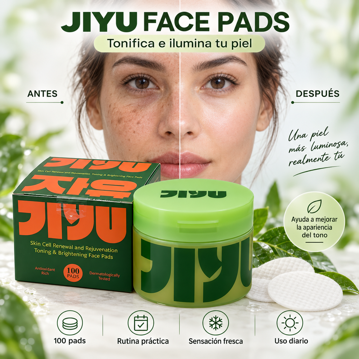 JIYU Pads Faciales Tonificantes e Iluminadores