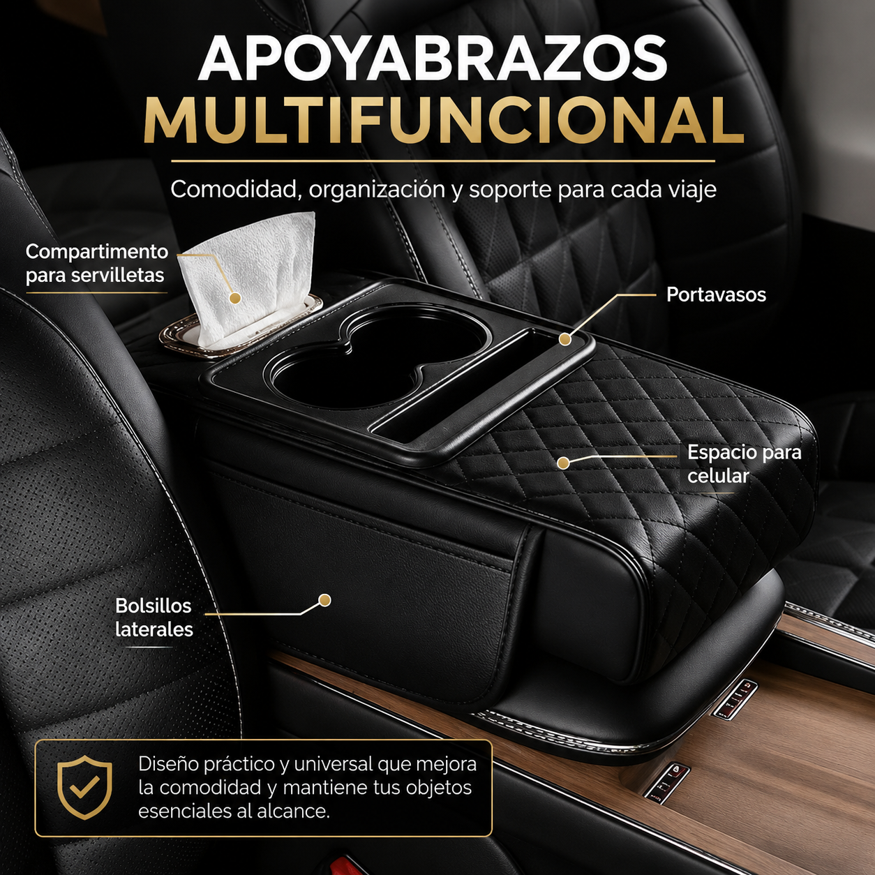 REPOSA BRAZOS MULTIFUNCIONAL PARA AUTOS