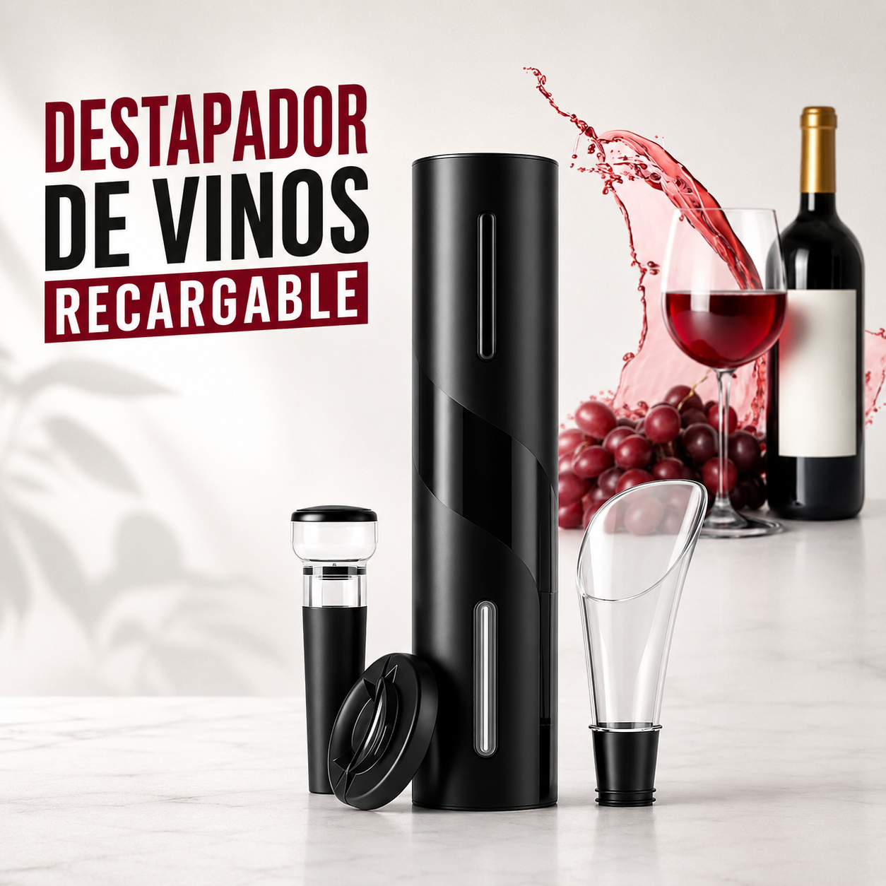 SET DESTAPADOR DE VINO ELECTRICO