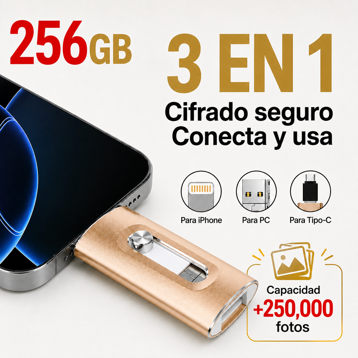 Memoria USB 3 EN 1 (256GB)