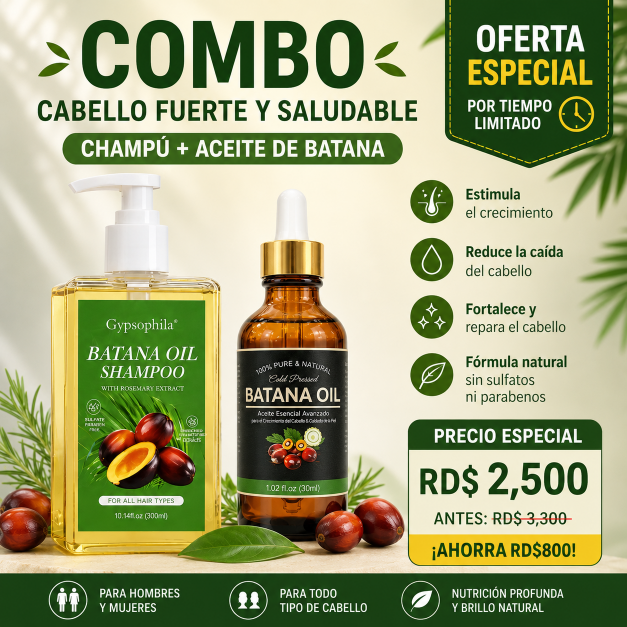Aceite y Shampoo de Batana 100% NATURAL