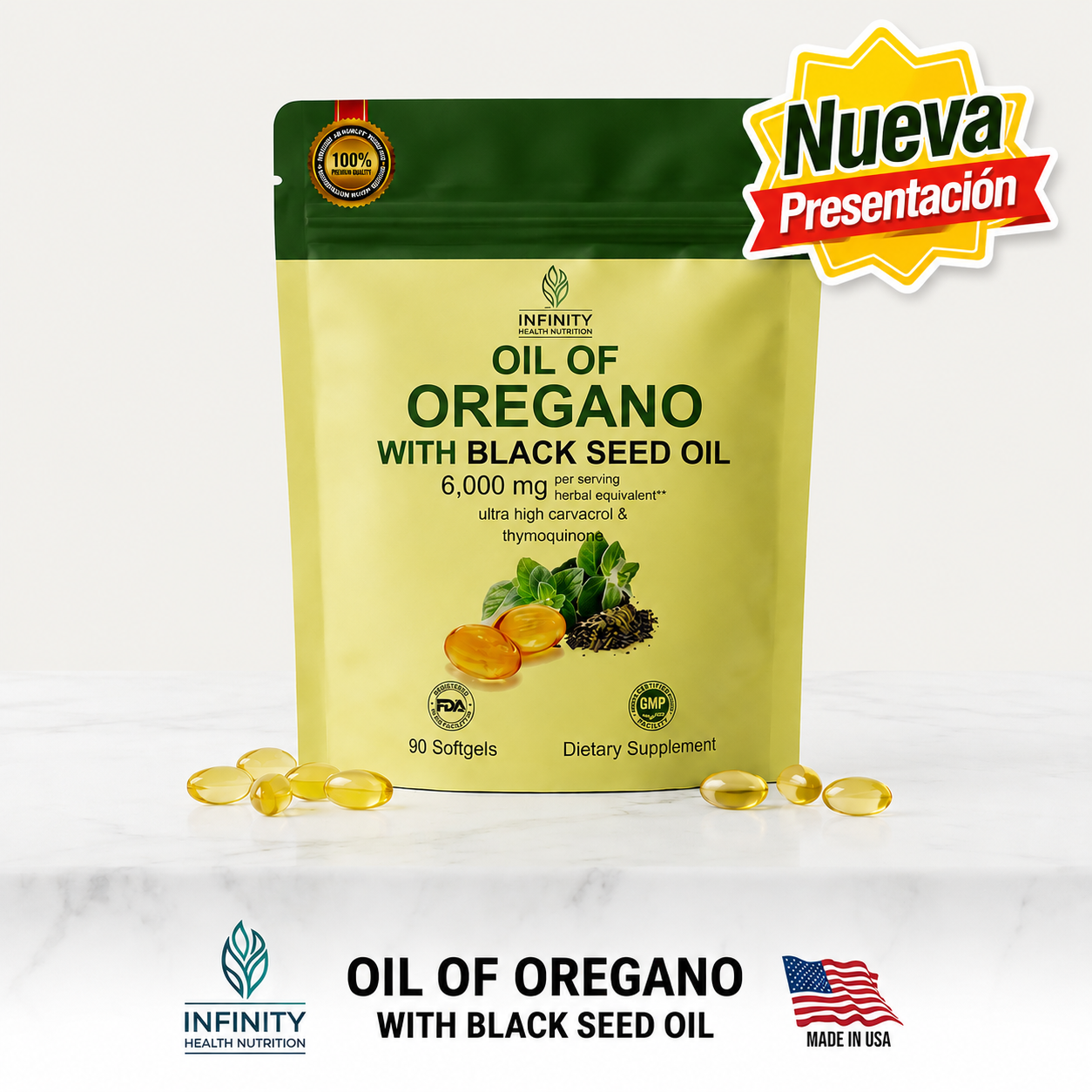 Aceite de Orégano + Black Seed Oil (90 capsulas)
