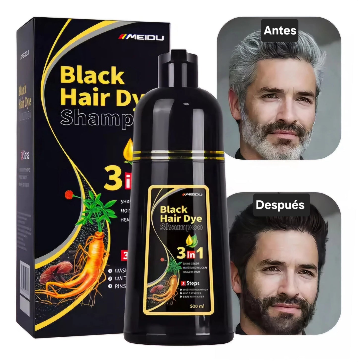 SHAMPOO TINTE PARA CUBRIR LAS CANAS 500ML