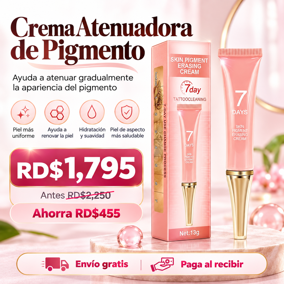 Crema Atenuadora de Pigmento para Tatuajes 7 Days – 13 g