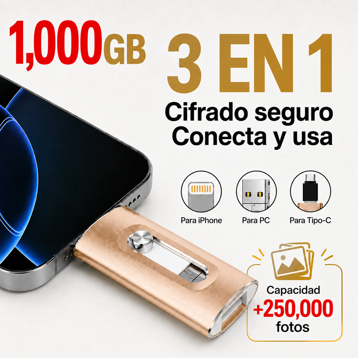 Memoria USB 3 EN 1 (1TB)
