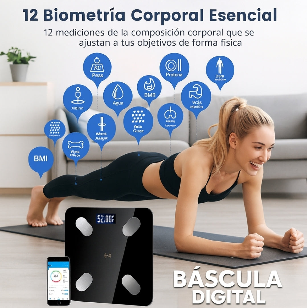 Bascula Digital (Peso, IMC, %Grasa y mas)