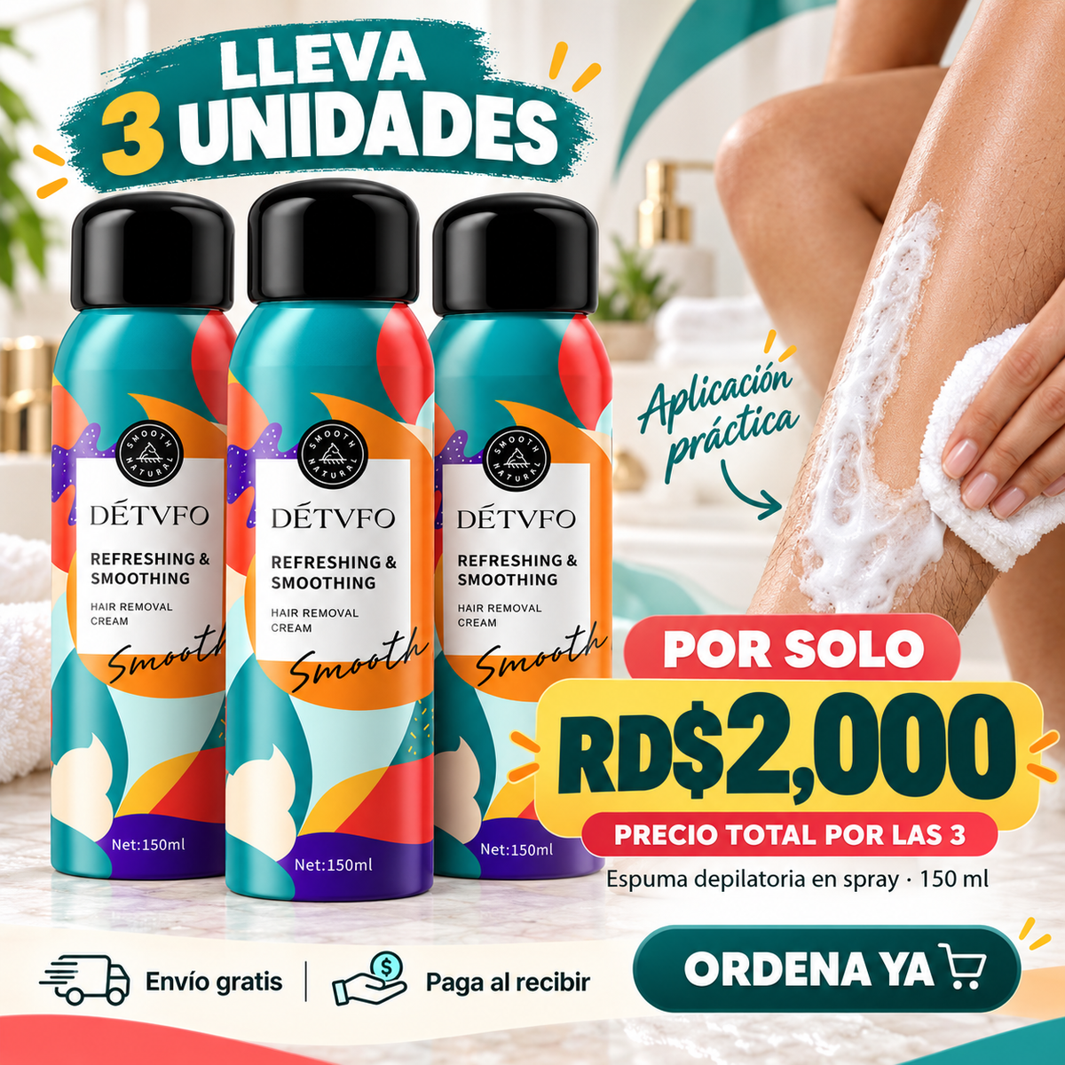DÉTVFO Espuma Depilatoria en Spray – 150 ml