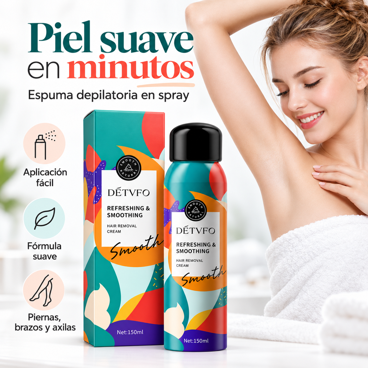 DÉTVFO depilación corporal con aplicación en spray