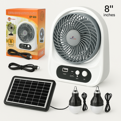 ABANICO RECARGABLE SOLAR CON ALTAVOZ