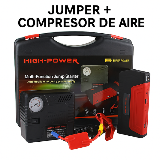 JUMPER DE BATERÍA Y COMPRESOR
