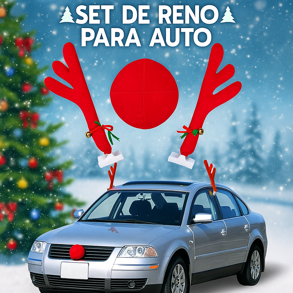 Set Reno navideño para autos